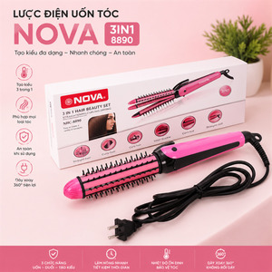 Lược điện uốn tóc nova 3IN1 8890